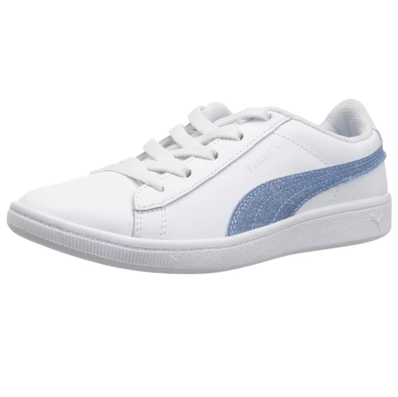 Puma leather glitter comfort girls sneakers Size 3.5 - Picture 1 of 8